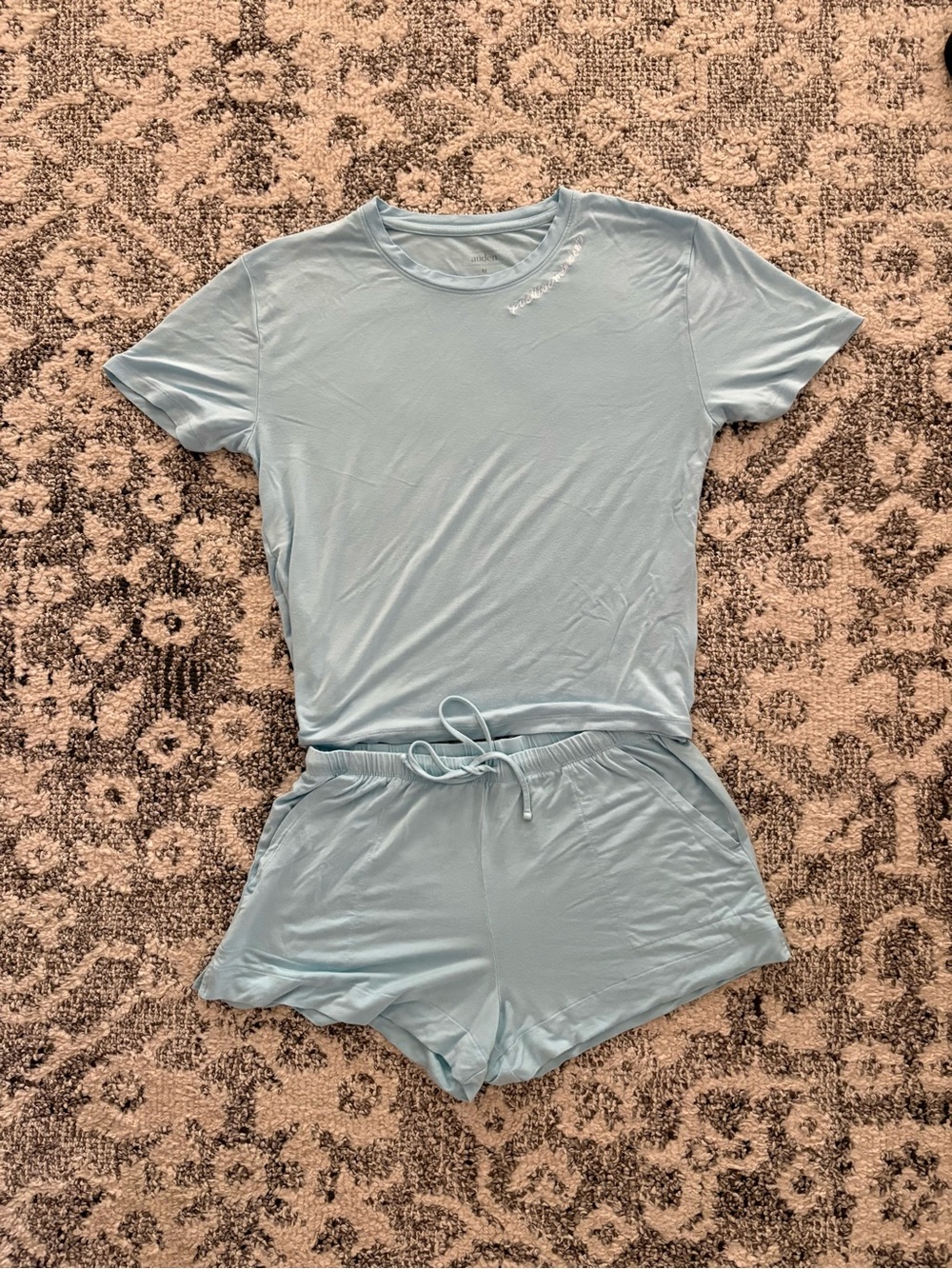 Auden Light Blue Short Sleeve Super Soft Pajama Set